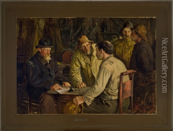 Dividing The Shares Oil Painting - Abbott Fuller Graves
