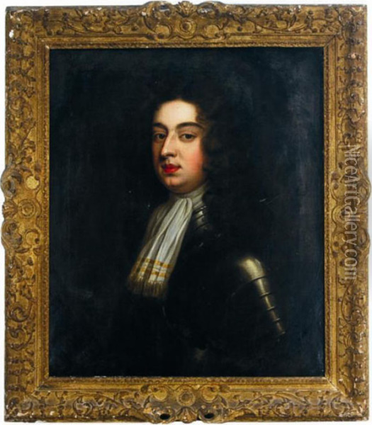 Portrait Of Basil Fielding, Fourth Earl Of Denbigh, Head And Shoulders Oil Painting - Sir Godfrey Kneller