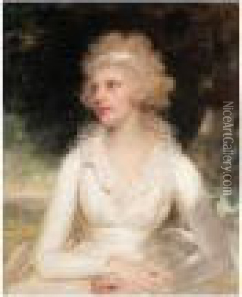 Portrait Of Sophia Anne Raymond-barker Oil Painting - Sir William Beechey
