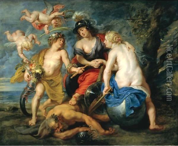 An Allegory Of Good And Bad Government Oil Painting - Theodor Van Thulden