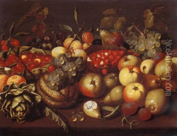 Natura Morta Di Frutta Con Un Carciofo Oil Painting - Floris Claesz van Dyck