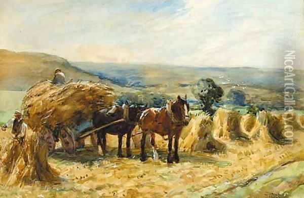 The Harvesters Oil Painting - John Atkinson Grimshaw