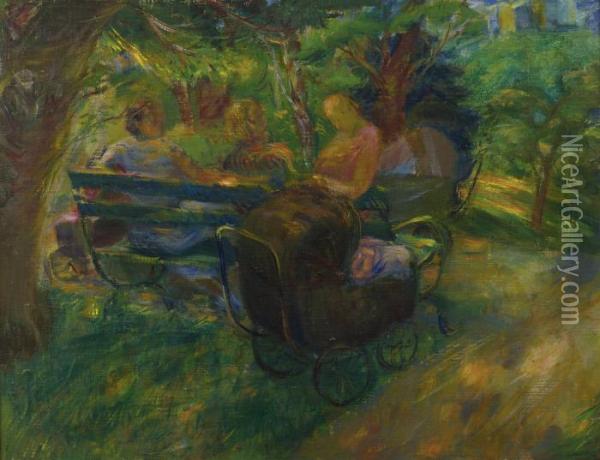 Central Park Idyll Oil Painting - William Glackens