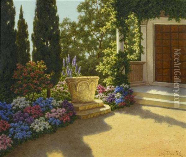 Jardin Villa Cypris (cap Martin) Oil Painting - Ivan Fedorovich Choultse