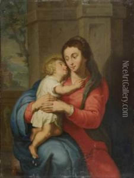 La Vierge A L'enfant Oil Painting - Balthasar Beschey