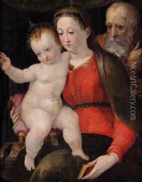 Madonna Col Bambino E San Giuseppe Oil Painting - Francesco Menzocchi