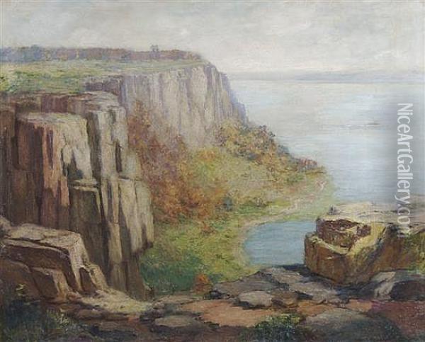 Steamboat Along The Palisades Oil Painting - Frederick James Boston