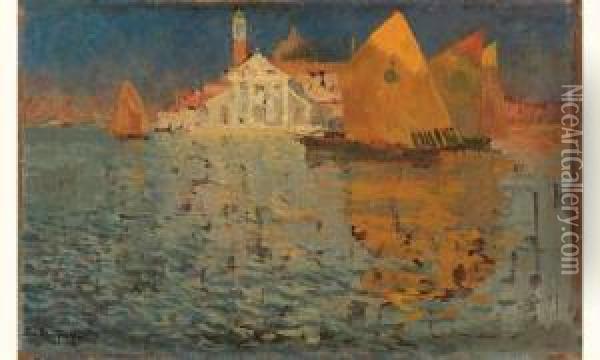 Vue De Venise Oil Painting - Louis Abel-Truchet