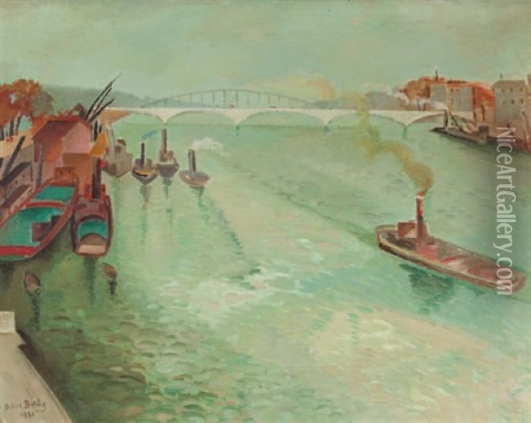 La Seine Oil Painting - Alice Bailly