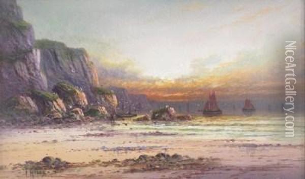 Coastal Scene Oil Painting - Frank Hider