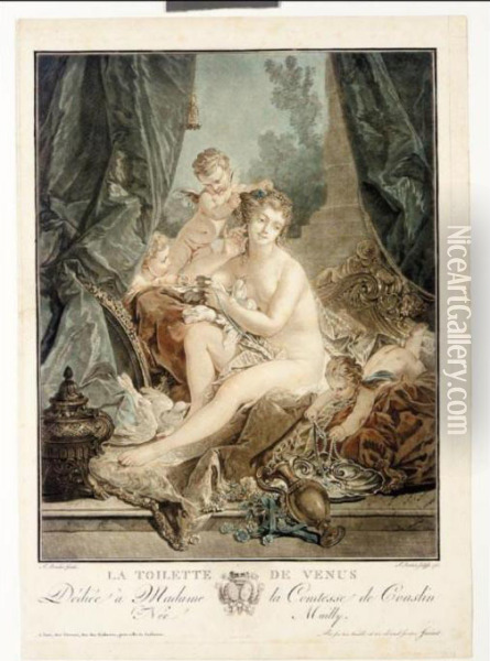 Toilette De Venus Oil Painting - Jean-Francois Janinet