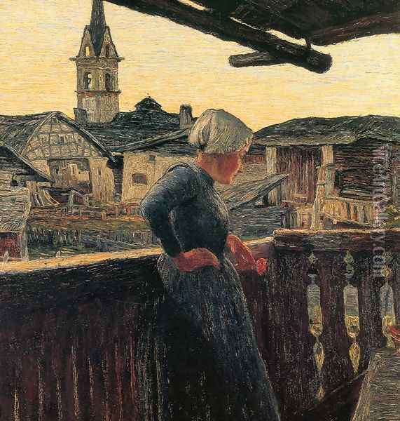 On the balcony (excerpt) Oil Painting - Giovanni Segantini