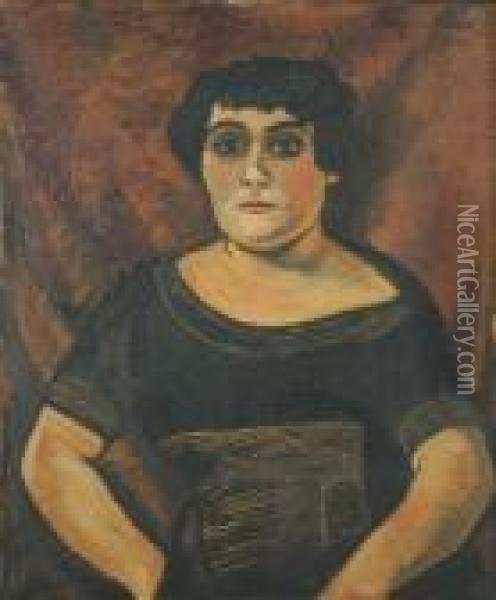 Portrait De Femme Oil Painting - Suzanne Valadon