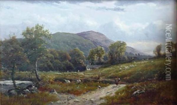 Near Aber, North Wales Oil Painting - Albert Henry Fullwood