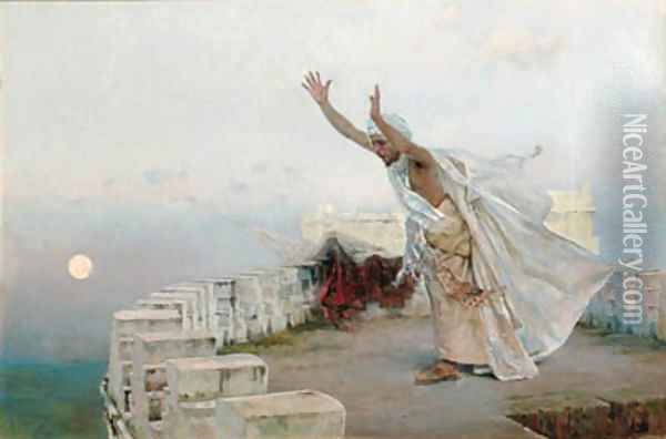 The Morning Prayer Oil Painting - Salvador Viniegra Y Lasso