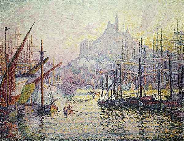 View Of The Port Of Marseilles Oil Painting - Paul Signac