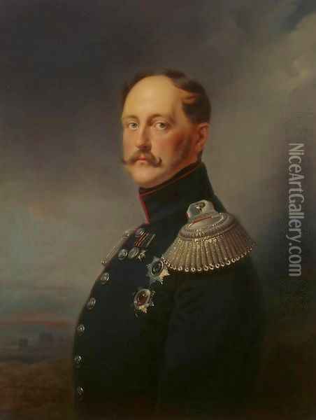 Portrait of Emperor Nicholas I Oil Painting - Franz Kruger