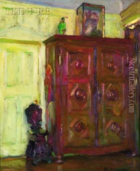 Room Interior With Armoire Oil Painting - Robert Henry Logan