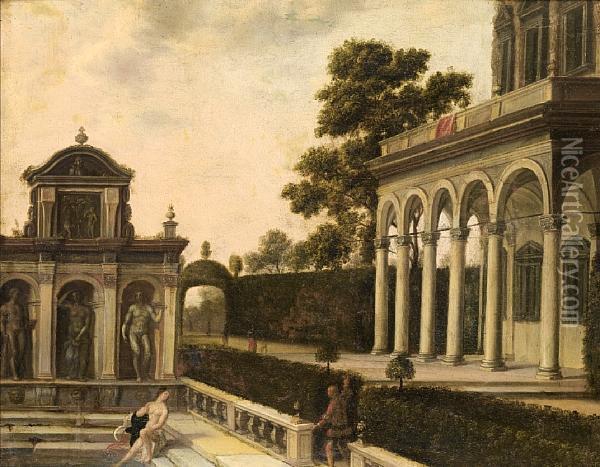 Bathsheba And King David Oil Painting - Johann Wilhelm Baur