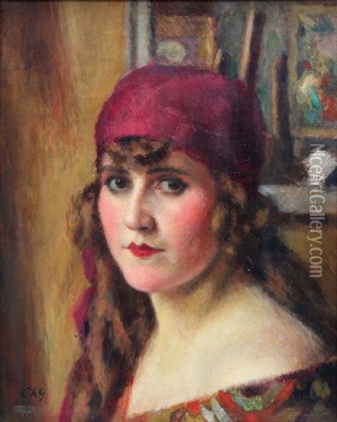 Portrait Of A Woman Oil Painting - Charles Francois Prosper Guerin