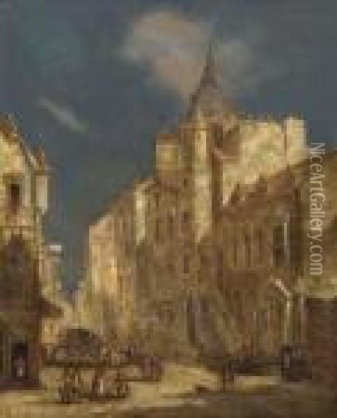 The Royal Mile, Edinburgh Oil Painting - James Holland