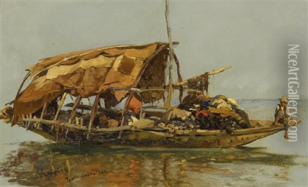 Fischerboot Oil Painting - Albert Kappis