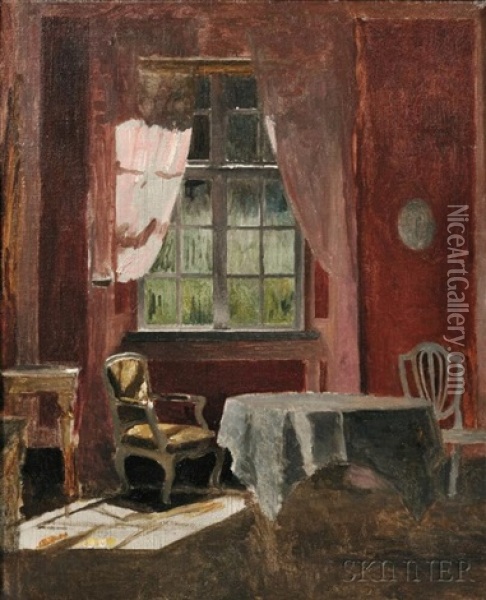 Bedroom Of Elisabeth De Calmette, Liselund Manor House Oil Painting - Peter Vilhelm Ilsted