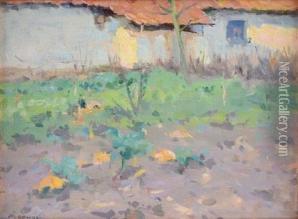 French Garden, Autumn Oil Painting - Eanger Irving Couse