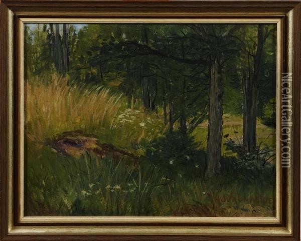 Skogsinterior Oil Painting - Alf, Alfred Wallander