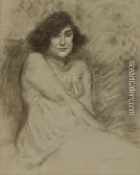 Femme Assise Oil Painting - Theophile Alexandre Steinlen