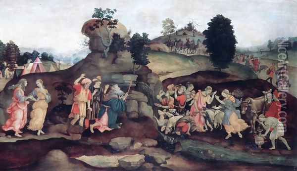 Moses Brings Forth Water Out Of The Rock Oil Painting - Filippino Lippi
