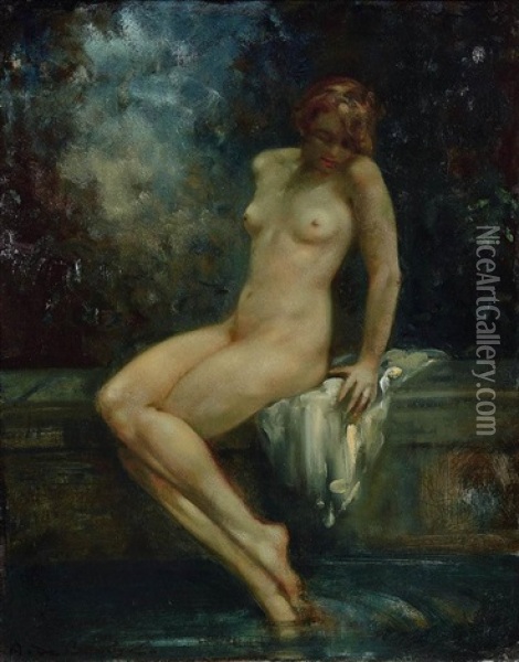 Die Badende Oil Painting - Arnulf De Bouche