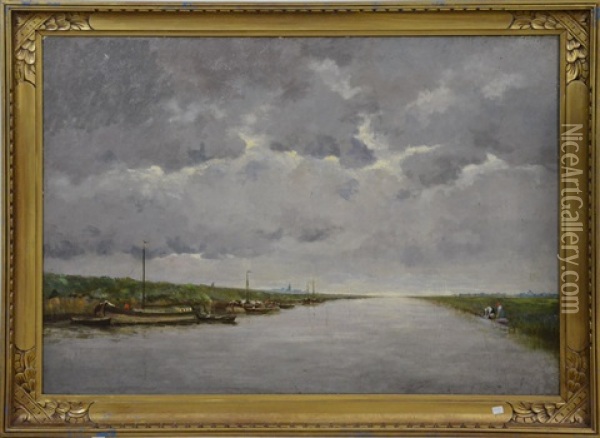 Canal Du Nord Oil Painting - Gustave Mascart