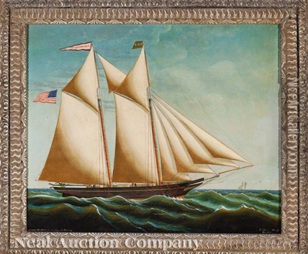 The Two-masted Schooner Alexander Blue, Captain George B. Murray Oil Painting - Edward Arnold