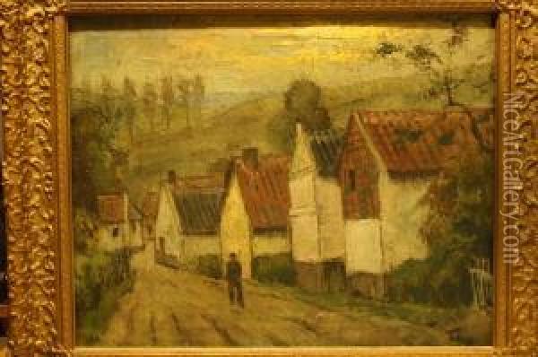 Dorp In De Limburgse Heuvels Oil Painting - George Tielens