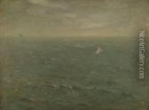 Sea With Sailboat Oil Painting - Augustus Vincent Tack