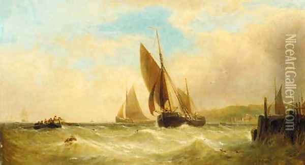 Shipping of Cowes, Isle of Wight Oil Painting - George Stainton