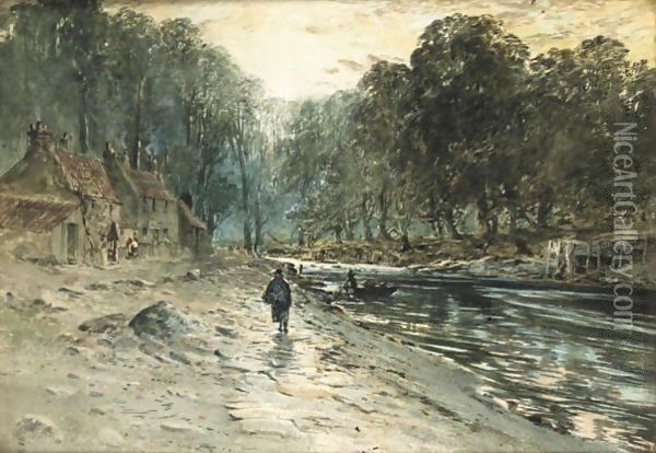 Cramond Ferry, Near Edinburgh Oil Painting - Samuel Bough