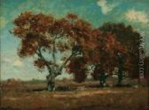 Three Oaks Oil Painting - Henry Ward Ranger