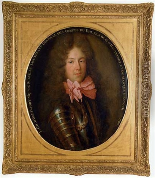 Portrait De Louis-charles De Hautefort Oil Painting - Jean Ranc