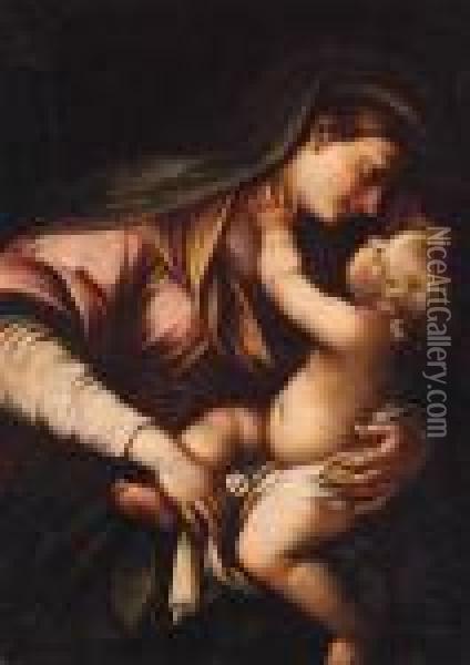 The Madonna And Child Oil Painting - Domenico Piola