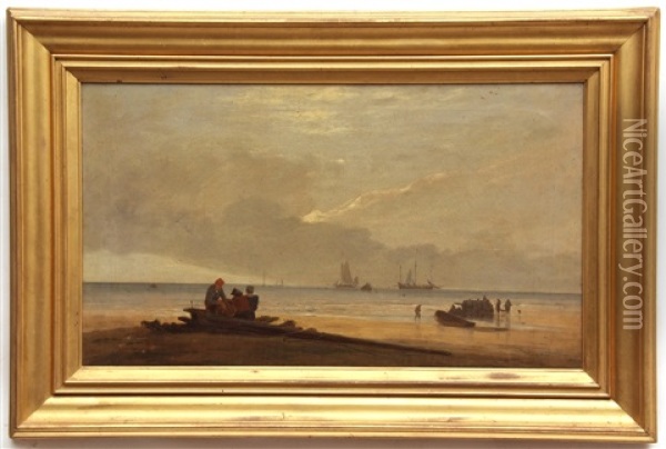 Sea Shore Morning Oil Painting - Alfred Stannard