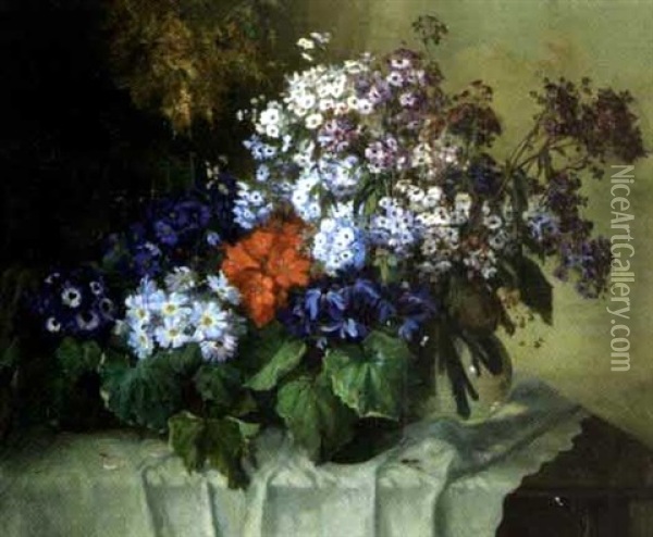 Cenerarien (blumen) Oil Painting - Ella von Reinol-Werner