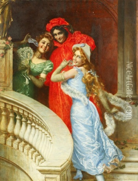 Off To The Masquerade Oil Painting - Gaetano Bellei