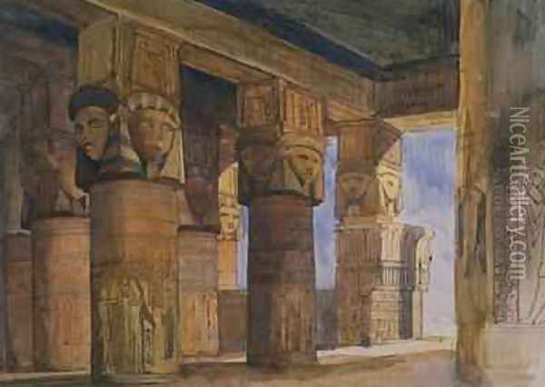 Temple of Denderah Upper Egypt Oil Painting - William James Muller