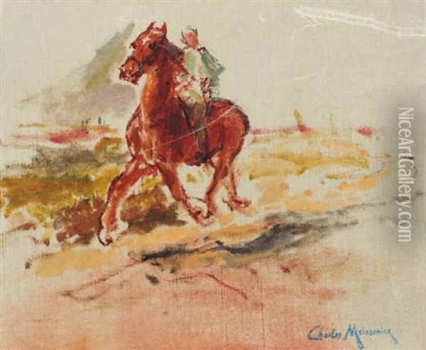 Le Cavalier (study) Oil Painting - Jean Charles Meissonier