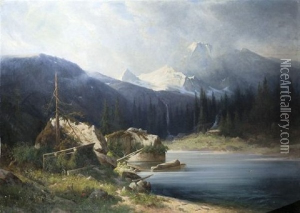 Paysage De Montagne Oil Painting - Franz Xaver Von Riedmuller