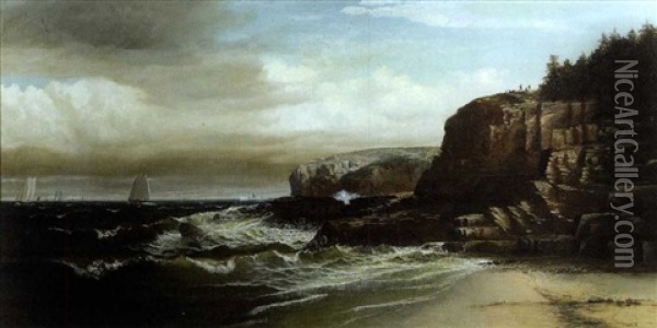 Coastal Scene, Before The Storm Oil Painting - Harrison Bird Brown