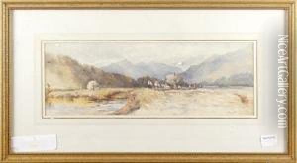 Haymaking In Cumberland Oil Painting - Josiah Wood Whymper