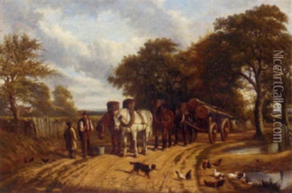 Logging Oil Painting - Samuel Joseph Clark